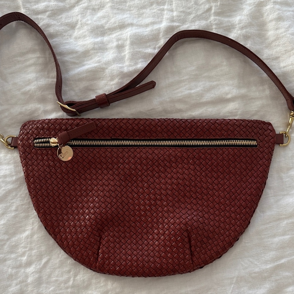 Clare V Red Woven Crossbody Bag